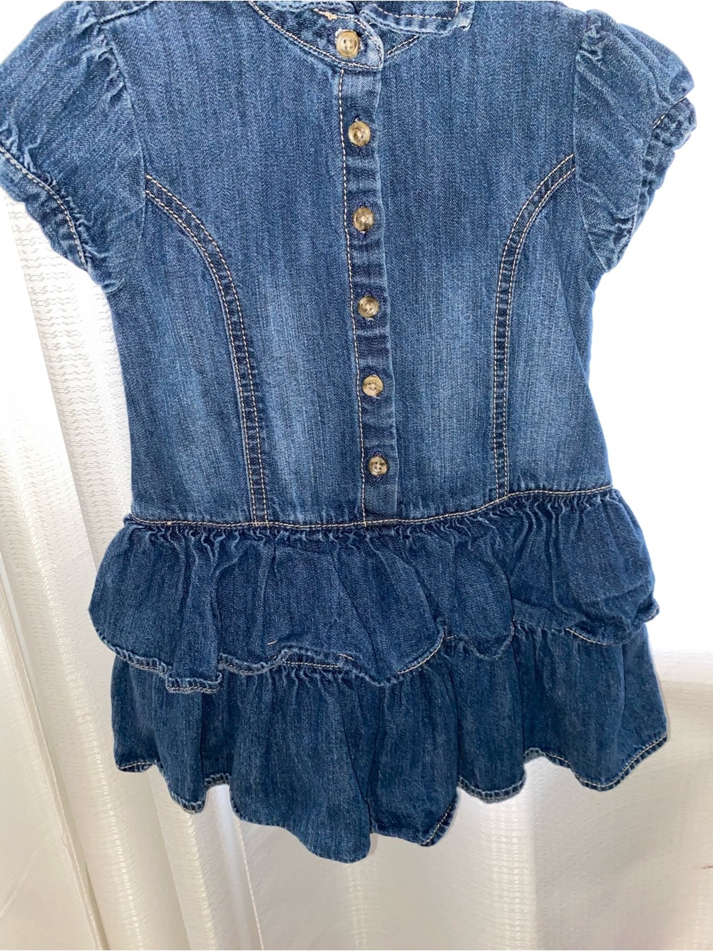 Old Navy Blue Denim Ruffle Dress Jacket for Girls